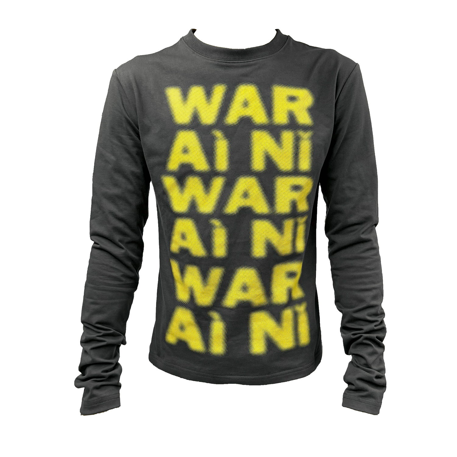 【99CLUB】WAR/AiNi Matte Slogan Long Sleeve